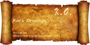 Kari Orsolya névjegykártya