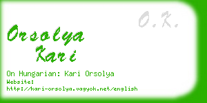 orsolya kari business card